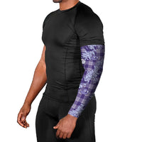 Purple Palaka Hawaii Cowboy Christmas Arm Sleeves Paniolo Mix Maile Lei - Polynesian Pride