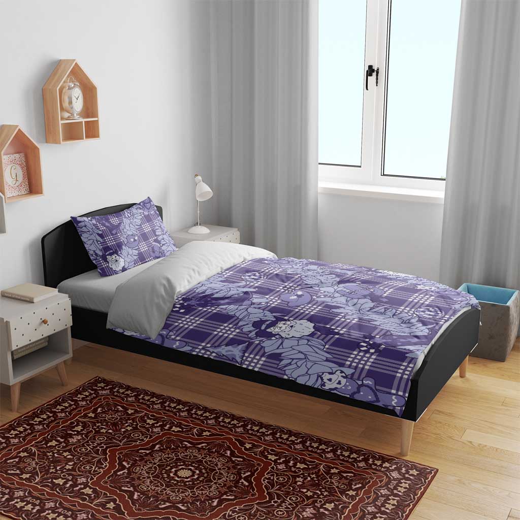 Purple Palaka Hawaii Cowboy Christmas Bedding Set Paniolo Mix Maile Lei - Polynesian Pride