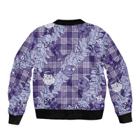Purple Palaka Hawaii Cowboy Christmas Bomber Jacket Paniolo Mix Maile Lei LT7 - Polynesian Pride