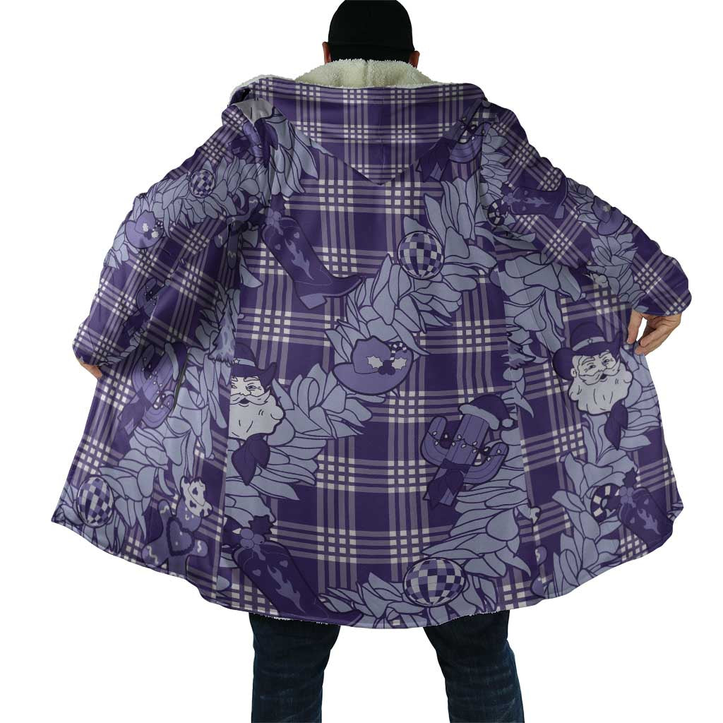 Purple Palaka Hawaii Cowboy Christmas Cloak Paniolo Mix Maile Lei - Polynesian Pride