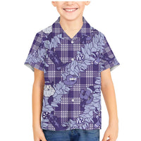 Purple Palaka Hawaii Cowboy Christmas Family Matching Mermaid Dress and Hawaiian Shirt Paniolo Mix Maile Lei LT7 Son's Shirt Purple - Polynesian Pride
