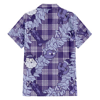 Purple Palaka Hawaii Cowboy Christmas Family Matching Off The Shoulder Long Sleeve Dress and Hawaiian Shirt Paniolo Mix Maile Lei LT7 - Polynesian Pride