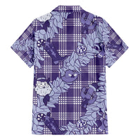 Purple Palaka Hawaii Cowboy Christmas Family Matching Off Shoulder Maxi Dress and Hawaiian Shirt Paniolo Mix Maile Lei LT7 - Polynesian Pride