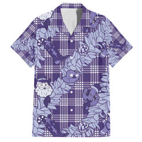 Purple Palaka Hawaii Cowboy Christmas Family Matching Puletasi and Hawaiian Shirt Paniolo Mix Maile Lei LT7 Dad's Shirt - Short Sleeve Purple - Polynesian Pride