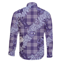 Purple Palaka Hawaii Cowboy Christmas Family Matching Puletasi and Hawaiian Shirt Paniolo Mix Maile Lei LT7 - Polynesian Pride