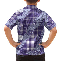 Purple Palaka Hawaii Cowboy Christmas Family Matching Summer Maxi Dress and Hawaiian Shirt Paniolo Mix Maile Lei LT7 - Polynesian Pride