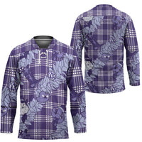 Purple Palaka Hawaii Cowboy Christmas Hockey Jersey Paniolo Mix Maile Lei - Polynesian Pride