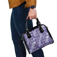 Purple Palaka Hawaii Cowboy Christmas Shoulder Handbag Paniolo Mix Maile Lei - Polynesian Pride