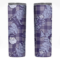 Purple Palaka Hawaii Cowboy Christmas Skinny Tumbler Paniolo Mix Maile Lei LT7 Purple - Polynesian Pride