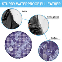 Purple Palaka Hawaii Cowboy Christmas Spare Tire Cover Paniolo Mix Maile Lei - Polynesian Pride