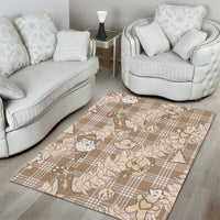 Khaki Palaka Hawaii Cowboy Christmas Area Rug Paniolo Mix Maile Lei LT7 - Polynesian Pride