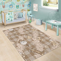 Khaki Palaka Hawaii Cowboy Christmas Area Rug Paniolo Mix Maile Lei LT7 - Polynesian Pride