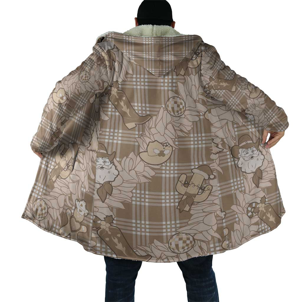 Khaki Palaka Hawaii Cowboy Christmas Cloak Paniolo Mix Maile Lei - Polynesian Pride
