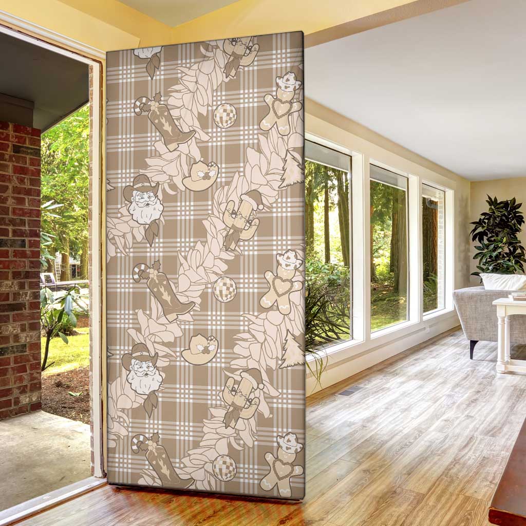 Khaki Palaka Hawaii Cowboy Christmas Door Cover Paniolo Mix Maile Lei - Polynesian Pride