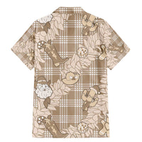 Khaki Palaka Hawaii Cowboy Christmas Family Matching Mermaid Dress and Hawaiian Shirt Paniolo Mix Maile Lei LT7 - Polynesian Pride