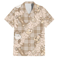 Khaki Palaka Hawaii Cowboy Christmas Family Matching Summer Maxi Dress and Hawaiian Shirt Paniolo Mix Maile Lei LT7 Dad's Shirt - Short Sleeve Beige - Polynesian Pride