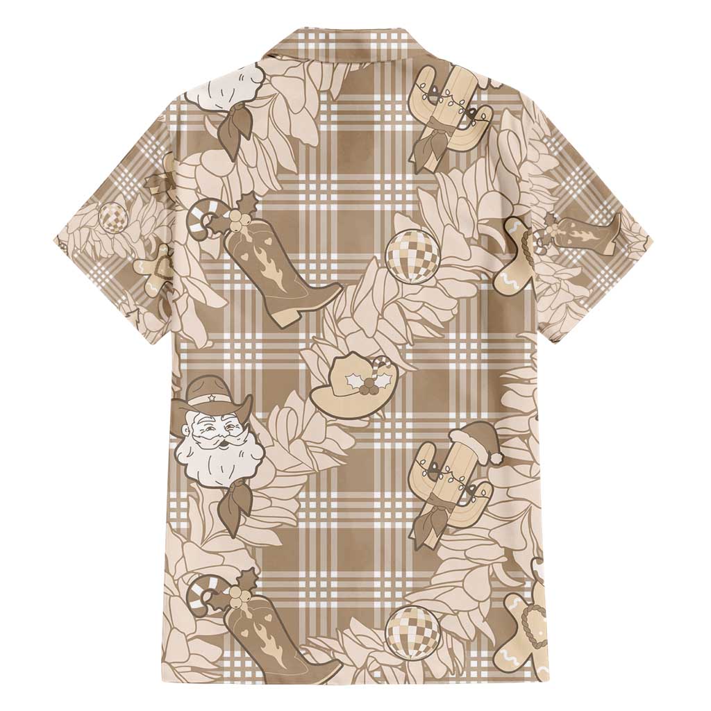 Khaki Palaka Hawaii Cowboy Christmas Family Matching Summer Maxi Dress and Hawaiian Shirt Paniolo Mix Maile Lei LT7 - Polynesian Pride