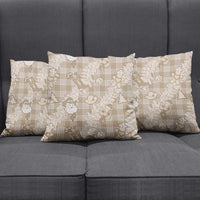 Khaki Palaka Hawaii Cowboy Christmas Pillow Cover Paniolo Mix Maile Lei - Polynesian Pride
