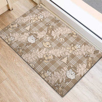 Khaki Palaka Hawaii Cowboy Christmas Rubber Doormat Paniolo Mix Maile Lei LT7 - Polynesian Pride