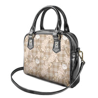 Khaki Palaka Hawaii Cowboy Christmas Shoulder Handbag Paniolo Mix Maile Lei - Polynesian Pride