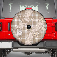 Khaki Palaka Hawaii Cowboy Christmas Spare Tire Cover Paniolo Mix Maile Lei LT7 - Polynesian Pride