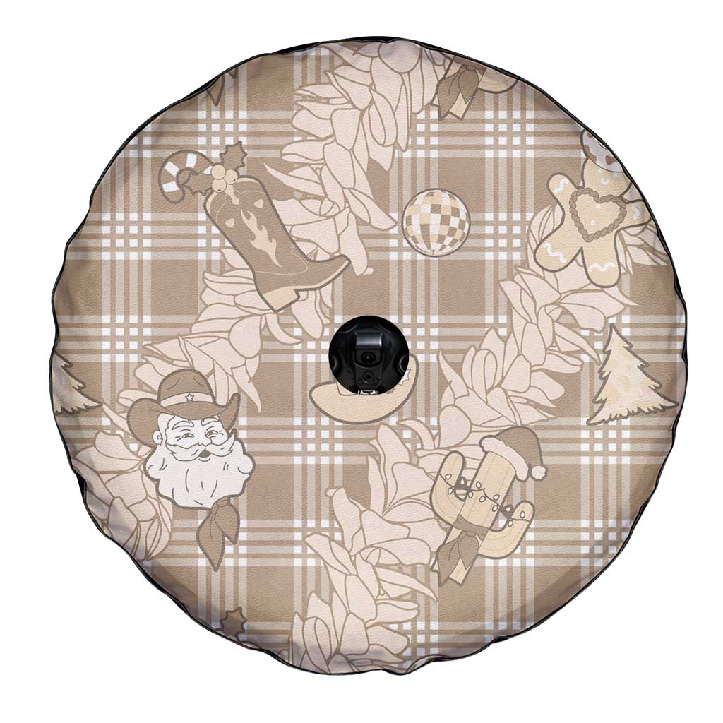 Khaki Palaka Hawaii Cowboy Christmas Spare Tire Cover Paniolo Mix Maile Lei LT7 - Polynesian Pride