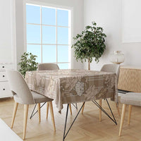 Khaki Palaka Hawaii Cowboy Christmas Tablecloth Paniolo Mix Maile Lei - Polynesian Pride