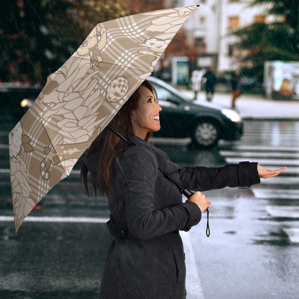 Khaki Palaka Hawaii Cowboy Christmas Umbrella Paniolo Mix Maile Lei LT7 - Polynesian Pride