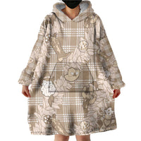 Khaki Palaka Hawaii Cowboy Christmas Wearable Blanket Hoodie Paniolo Mix Maile Lei - Polynesian Pride