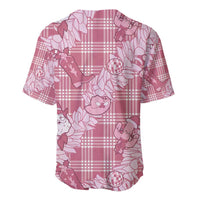 Pink Palaka Hawaii Cowboy Christmas Baseball Jersey Paniolo Mix Maile Lei LT7 - Polynesian Pride