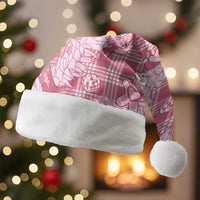 Pink Palaka Hawaii Cowboy Christmas Santa Hat Paniolo Mix Maile Lei LT7 Without Fur Pink - Polynesian Pride