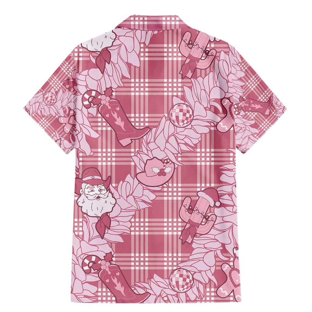 Pink Palaka Hawaii Cowboy Christmas Family Matching Mermaid Dress and Hawaiian Shirt Paniolo Mix Maile Lei LT7 - Polynesian Pride