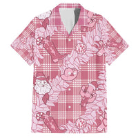 Pink Palaka Hawaii Cowboy Christmas Family Matching Off Shoulder Maxi Dress and Hawaiian Shirt Paniolo Mix Maile Lei LT7 Dad's Shirt - Short Sleeve Pink - Polynesian Pride