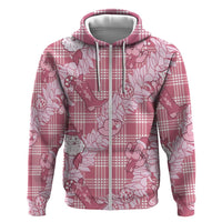 Pink Palaka Hawaii Cowboy Christmas Hoodie Paniolo Mix Maile Lei - Polynesian Pride