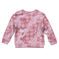 Pink Palaka Hawaii Cowboy Christmas Kid Ugly Christmas Sweater Paniolo Mix Maile Lei LT7 Kid Pink - Polynesian Pride