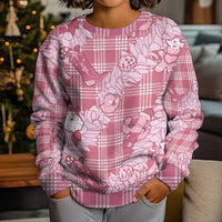 Pink Palaka Hawaii Cowboy Christmas Kid Ugly Christmas Sweater Paniolo Mix Maile Lei LT7 - Polynesian Pride