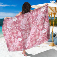 Pink Palaka Hawaii Cowboy Christmas Sarong Paniolo Mix Maile Lei - Polynesian Pride