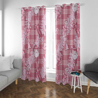 Pink Palaka Hawaii Cowboy Christmas Window Curtain Paniolo Mix Maile Lei - Polynesian Pride