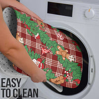 Red Palaka Hawaii Cowboy Christmas Bathroom Set Paniolo Mix Maile Lei - Polynesian Pride