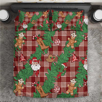 Red Palaka Hawaii Cowboy Christmas Bedding Set Paniolo Mix Maile Lei - Polynesian Pride