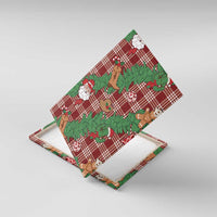 Red Palaka Hawaii Cowboy Christmas Canvas Wall Art Paniolo Mix Maile Lei - Polynesian Pride