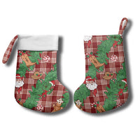Red Palaka Hawaii Cowboy Christmas Stocking Paniolo Mix Maile Lei - Polynesian Pride