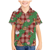 Red Palaka Hawaii Cowboy Christmas Family Matching Mermaid Dress and Hawaiian Shirt Paniolo Mix Maile Lei LT7 Son's Shirt Red - Polynesian Pride