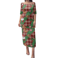 Red Palaka Hawaii Cowboy Christmas Family Matching Puletasi and Hawaiian Shirt Paniolo Mix Maile Lei LT7 Mom's Dress Red - Polynesian Pride