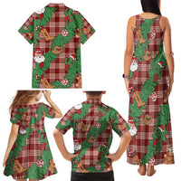 Red Palaka Hawaii Cowboy Christmas Family Matching Tank Maxi Dress and Hawaiian Shirt Paniolo Mix Maile Lei LT7 - Polynesian Pride