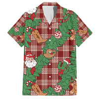 Red Palaka Hawaii Cowboy Christmas Family Matching Tank Maxi Dress and Hawaiian Shirt Paniolo Mix Maile Lei LT7 Dad's Shirt - Short Sleeve Red - Polynesian Pride