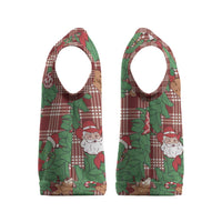 Red Palaka Hawaii Cowboy Christmas Knitted V-Neck Vest Paniolo Mix Maile Lei - Polynesian Pride