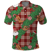 Red Palaka Hawaii Cowboy Christmas Polo Shirt Paniolo Mix Maile Lei - Polynesian Pride