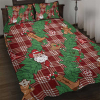 Red Palaka Hawaii Cowboy Christmas Quilt Bed Set Paniolo Mix Maile Lei - Polynesian Pride