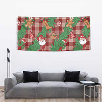 Red Palaka Hawaii Cowboy Christmas Tapestry Paniolo Mix Maile Lei - Polynesian Pride